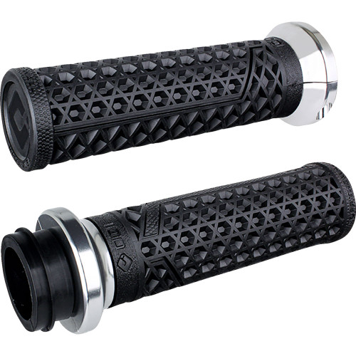 ODI x VANS Waffle Lock-On Grips for Harley Electronic Throttle - Black/Silver