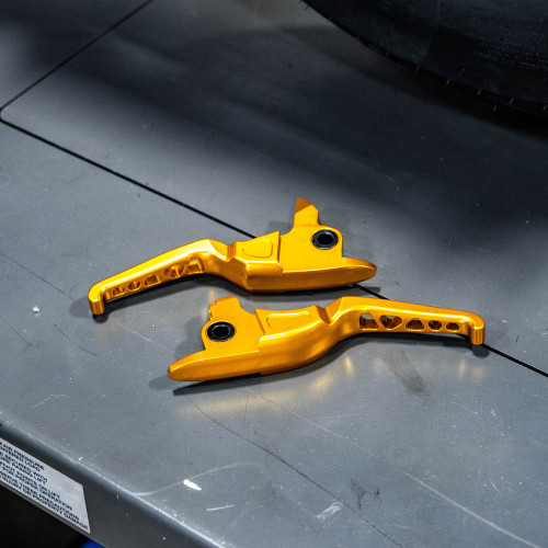 Boosted Brad Destroyer Shorty Brake & Clutch Lever Set for 2015-2022 Harley Softail - Honey Gold