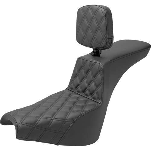 Saddlemen Tour Step-Up Seat & Backrest for 2018-2024 Harley FXBB/FXST - Lattice Stitch