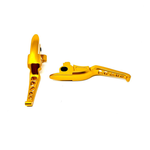 Boosted Brad Destroyer Shorty Brake & Clutch Lever Set for 2021-2023 Touring w/ Cable Clutch - Honey Gold