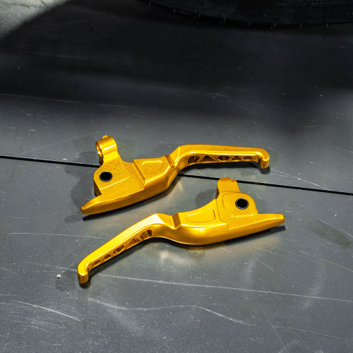 Boosted Brad Destroyer Shorty Brake & Clutch Lever Set for 2021-2023 Touring w/ Cable Clutch - OG Gold
