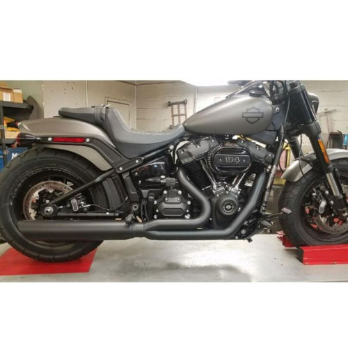 D&D Fat Cat 2-Into-1 Straight Exhaust for 2018-2024 Harley M8 Softail - Black