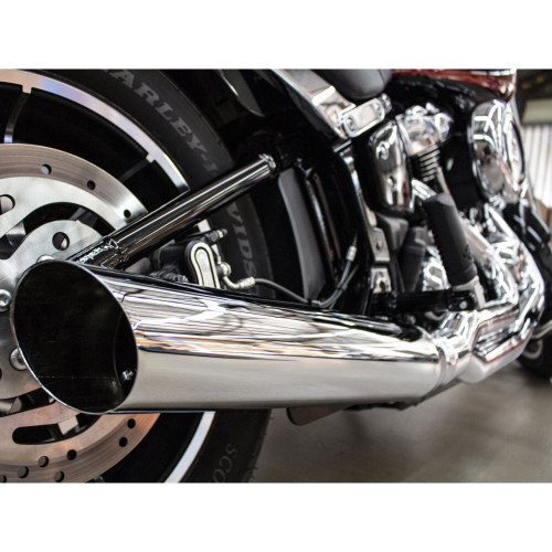 D&D Low Cat 2-Into-1 Up-Swept Exhaust for 2018-2024 Harley M8 Softail* - Chrome