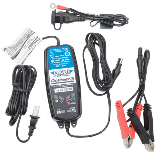 Tecmate Optimate 3 Caricabatterie Intelligente 12V 0,8A - Ottimizzatore Per Batterie Moto E Auto