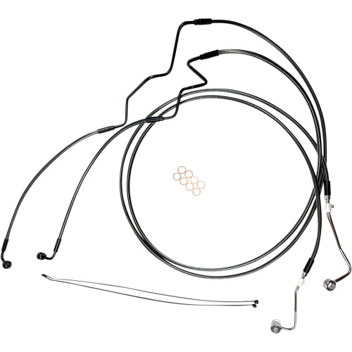 Magnum Extended Dual Disc Brake Lines for 2014-2022 Harley Touring - Black Pearl