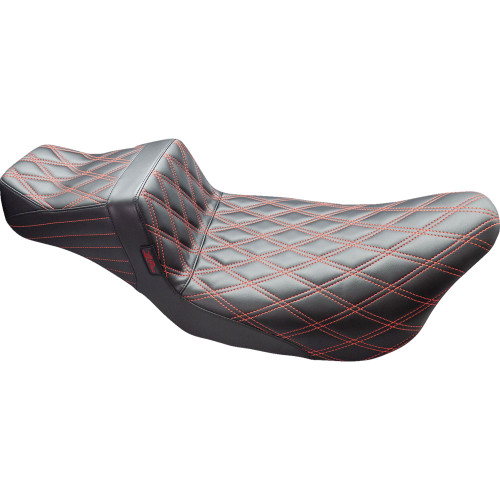 LePera Tailwhip Double Diamond Daddy Long Legs Seat for 2008-2023 Harley Touring - Red