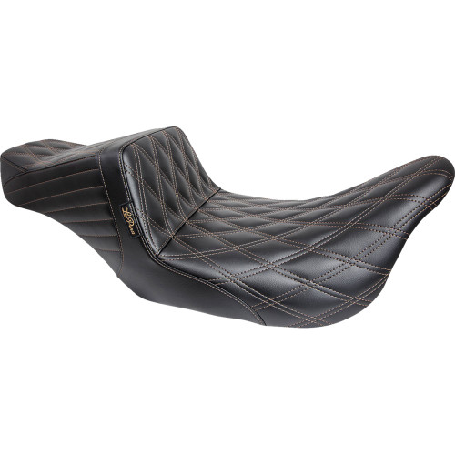LePera Tailwhip Double Diamond Seat for 2008-2023 Harley Touring - Chestnut