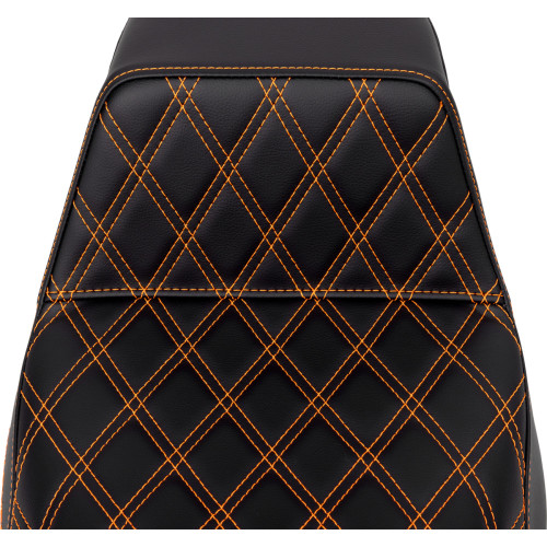 Saddlemen Front LS Step-Up Seat for 2008-2023 Harley Touring - Orange Stitch