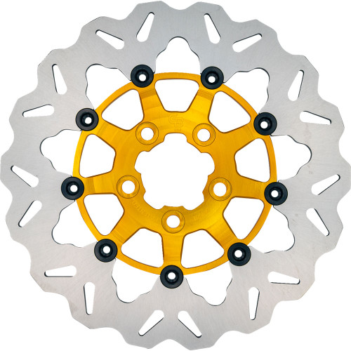 GBrakes Rear Wave Brake Rotor for 2008-2024 Harley Touring - Gold