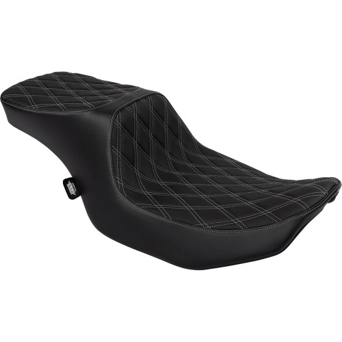 Drag Specialties Predator 2-Up Seat for 2024 Harley Touring* - Silver Double Diamond