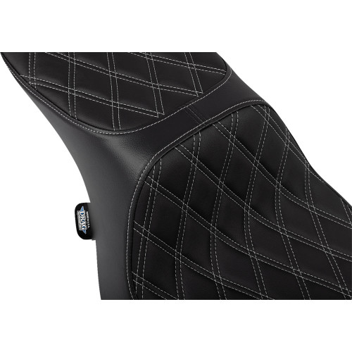 Drag Specialties Predator 2-Up Seat for 2024 Harley Touring* - Silver Double Diamond
