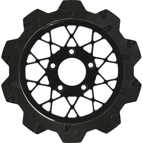 Lyndall Gemini Crown Cut Rear Rotor for 2008-2024 Harley Touring - Black