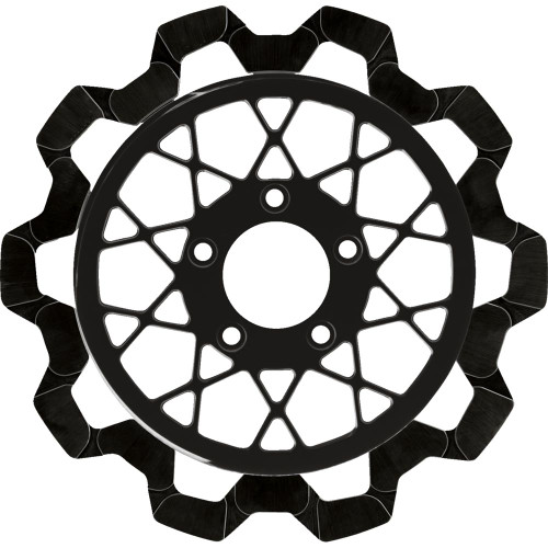 Lyndall Gemini Bow-Tie Cut Rear Rotor for 2018-2024 Harley Softail - Black