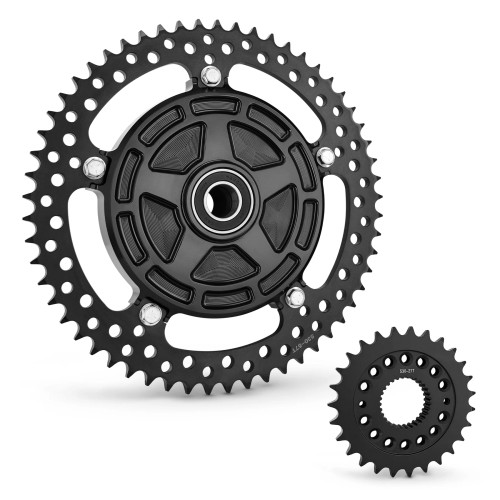 Arlen Ness Jagged Cush Chain Drive Conversion Kit for 2009-2024 Harley Touring - All Black