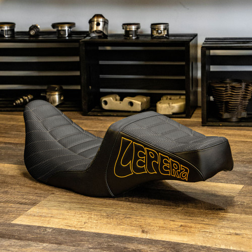 LePera OG Tailwhip Seat for 2008-2023 Harley Touring - Gold Stitch