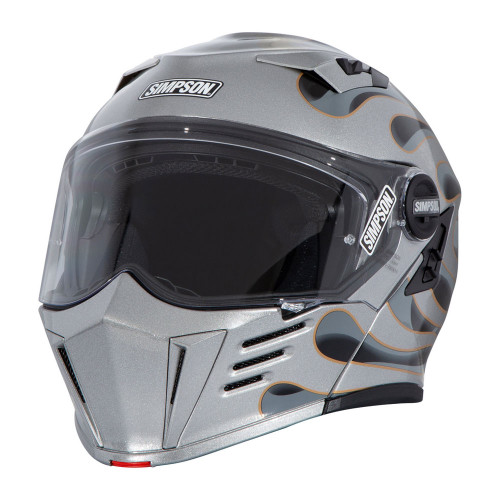 Simpson Mod Bandit Modular Helmet - Silver Wildfire - Get Lowered