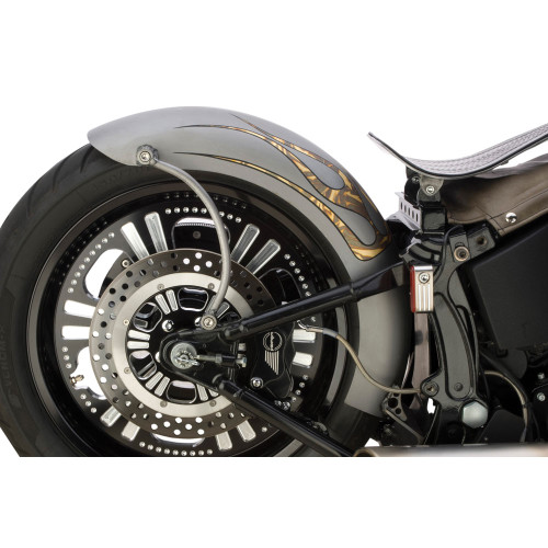 Custom Chrome 'Rigid-Style' Lucky Sucker Rear Fender for 2000-2017 Harley Softail