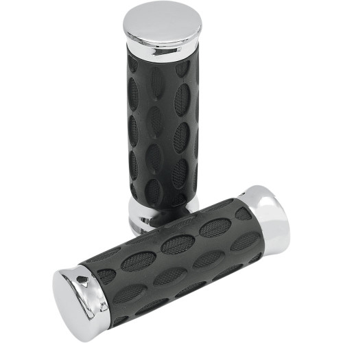Hotop Designs Chrome Custom Rubber Grips for Harley Electronic Throttle