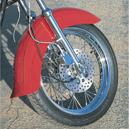 Custom Chrome Custom Skirted Fender with Flip for Harley
