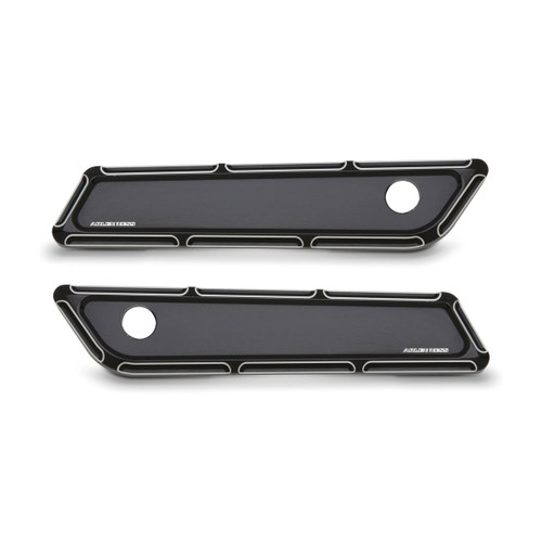 Arlen Ness Beveled Saddlebag Latch Covers for 2014-2022 Harley Touring - Black