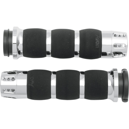 Avon Air Cushioned Gatlin Grips for Harley Electronic Throttle - Chrome