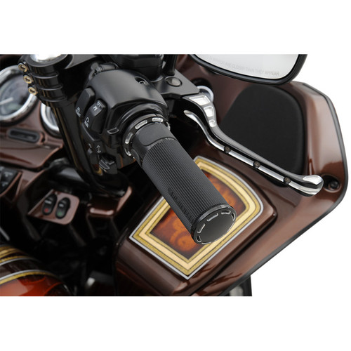 Arlen Ness Slot Track Fusion Grips for Harley Electronic Throttle - Black