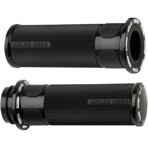 Arlen Ness Slot Track Fusion Grips for Harley Electronic Throttle - Black