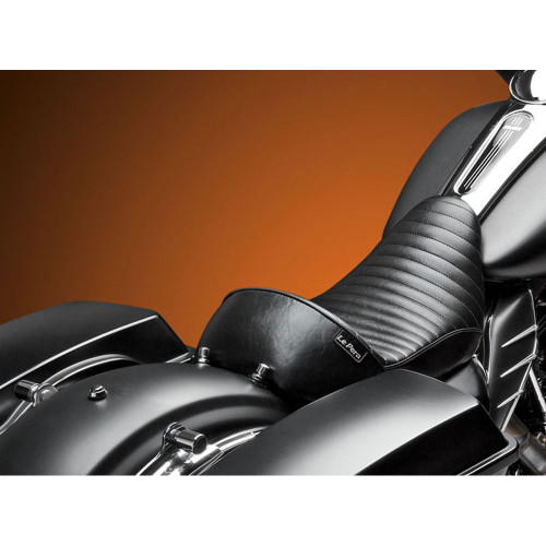 Le Pera Stubs Cafe Pleated Solo Seat for 2008-2023 Harley Touring