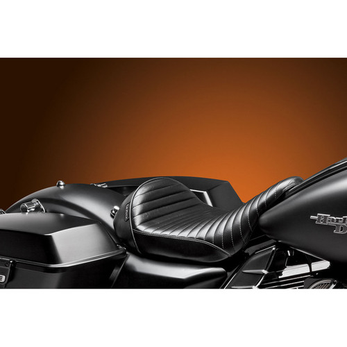 Le Pera Stubs Cafe Pleated Solo Seat for 2008-2023 Harley Touring