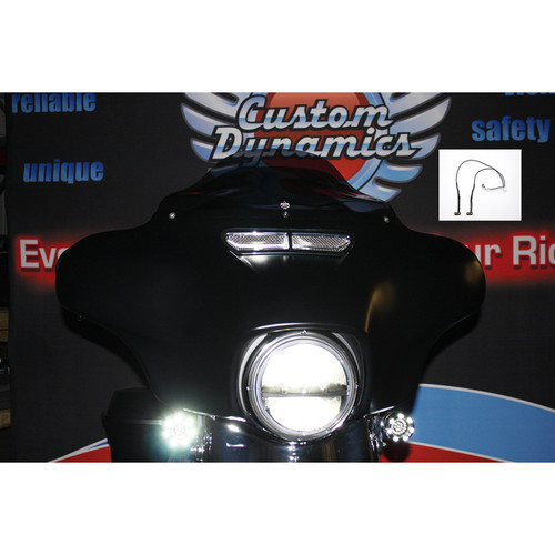 Custom Dynamics LED Lights for Fairing Vent Trim on 2014-2020 Harley Touring - White Backlight
