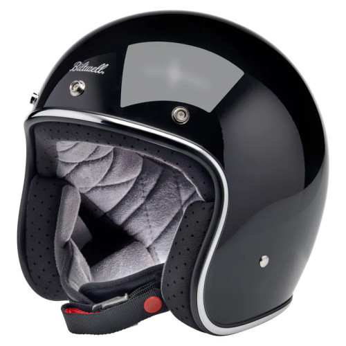 Biltwell Bonanza Motorcycle Helmet - Gloss Black - Get Lowered Cycles