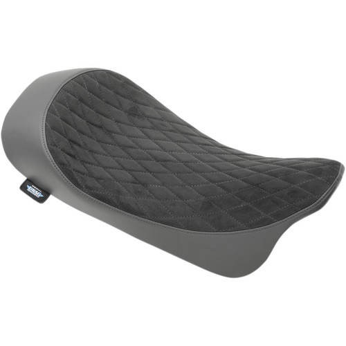 Drag Specialties Low Profile Solo Seat for 2008-2023 Harley Touring - Faux Suede Diamond