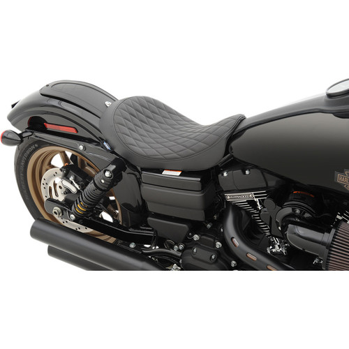 Drag Specialties Low Solo Seat for 2006-2017 Harley Dyna - Diamond Stitch