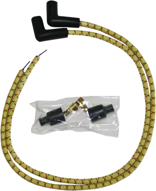 Sumax 8mm Universal Spark Plug Wire Kit for Harley Yellow with Black
