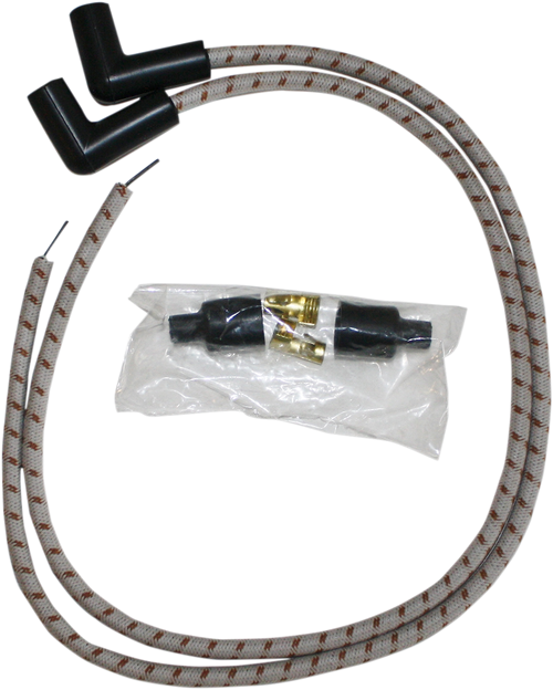 Sumax 8mm Universal Spark Plug Wire Kit for Harley - Gray with Brown Tracer