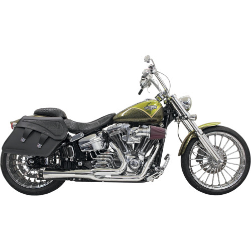 Bassani Short Road Rage 2-into-1 Exhaust System for 2013-2017 Harley Breakout/Rocker - Chrome