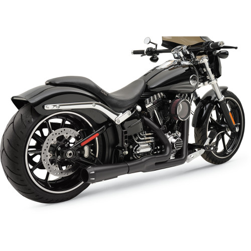 Bassani Short Road Rage 2-into-1 Exhaust System for 2013-2017 Harley Breakout/Rocker - Black