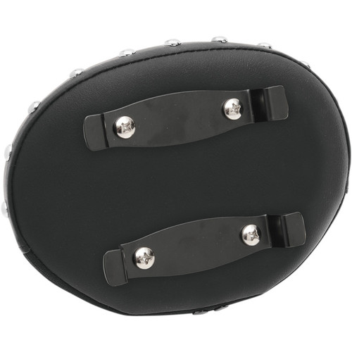 Drag Specialties Oval Backrest Pad for Harley - Smooth with Studs