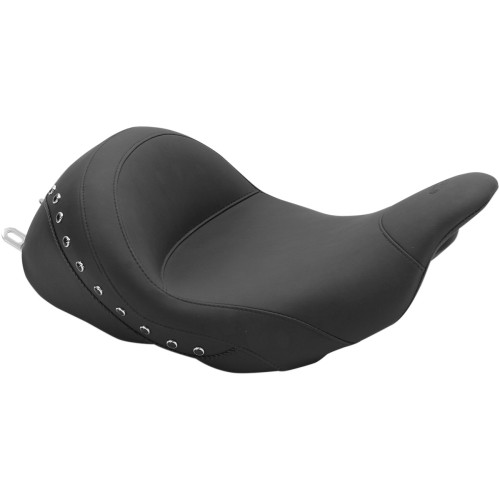Mustang Lowdown Solo Seat for 2008-2023 Harley Touring - Black Studs