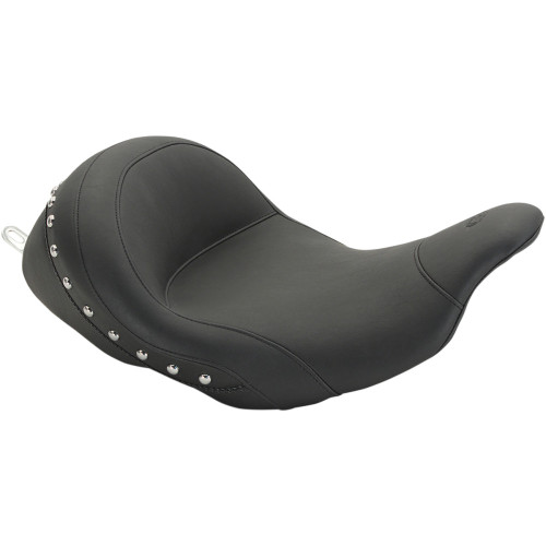 Mustang Lowdown Solo Seat for 2008-2023 Harley Touring - Chrome Studs