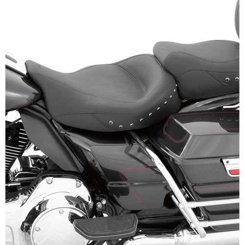 Mustang Wide Super Touring Solo Seat for 2008-2023 Harley Touring - Black Studs