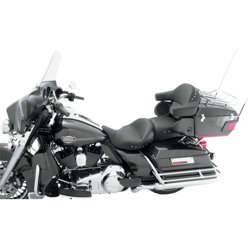 Mustang Super Touring Seat for 2008-2023 Harley Touring - Chrome Studs