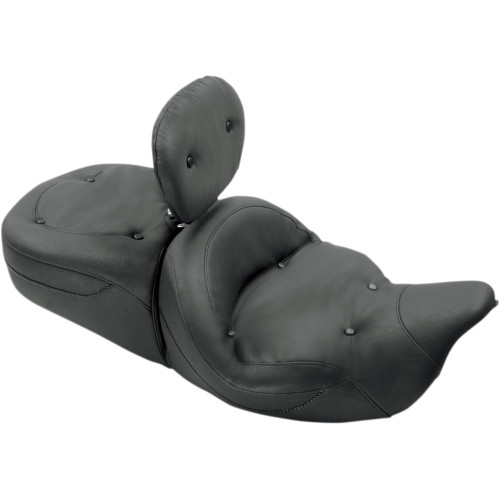Mustang Super Touring Seat w/ Driver Backrest for 2008-2023 Harley Touring - Regal