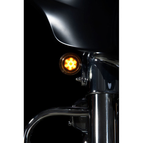 Custom Dynamics Probeam CVO Amber/White Dynamic Ringz with Smoked Lens for Harley