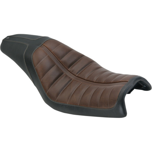 Roland Sands Enzo 2-Up Seat for 2006-2017 Harley Dyna - Brown