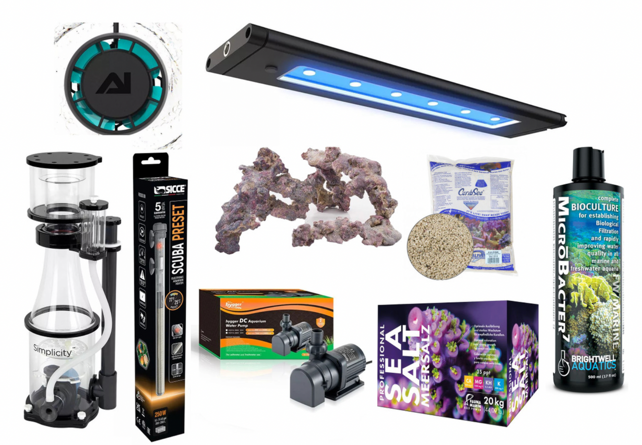 Reef-Licious Choice For BEGINNER New Aquarium Set Up Essential Kit (Recommended For Crystaline G2 Internal Kit 48x20 & 48x24)