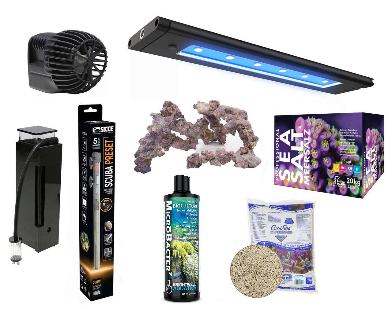 Reef-Licious Choice For BEGINNER New Aquarium Set Up Essential Kit (NUVO Fusion CUBE 15)