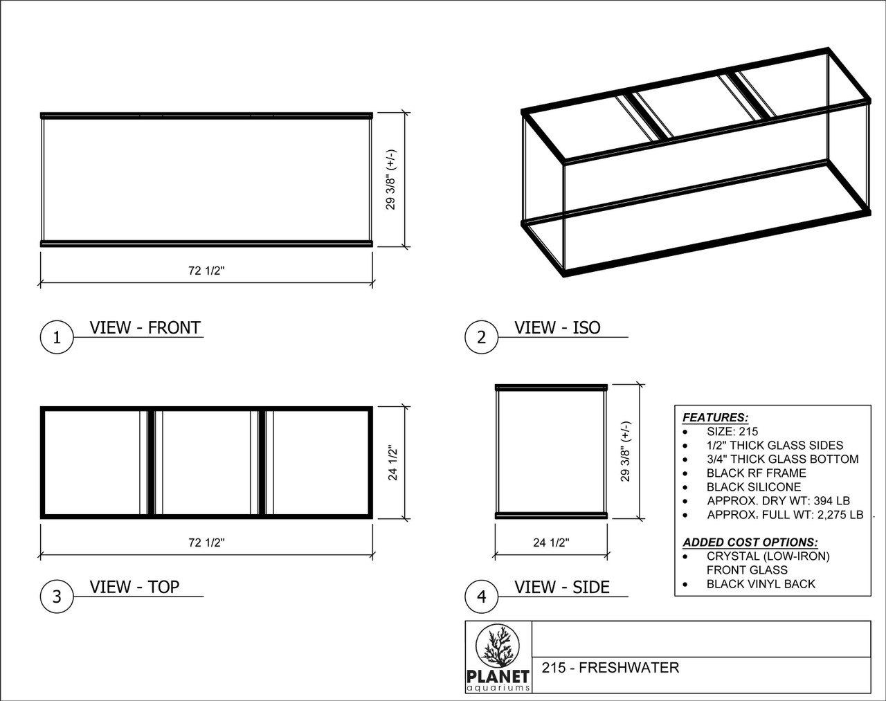 Planet 72" Aquariums *LOCAL ONLY, NO OUT OF STATE SHIPPING/Price Match Guarantee*