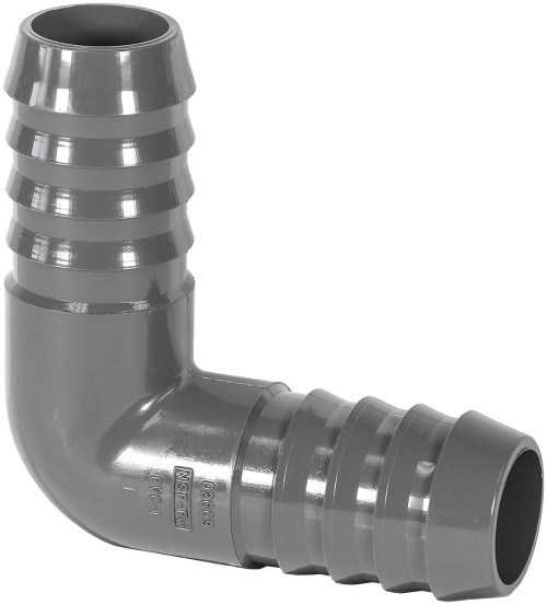 PVC Insert Elbow 3/4" Barb -Gray