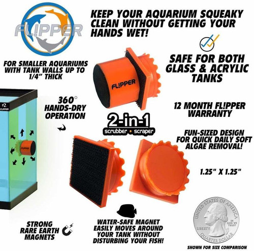Flipper Pico 2 In 1 Magnet Aquarium Algae Cleaner (Glass)